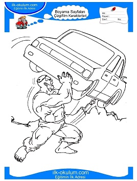 Çocuklar İçin Hulk Boyama Sayfaları 